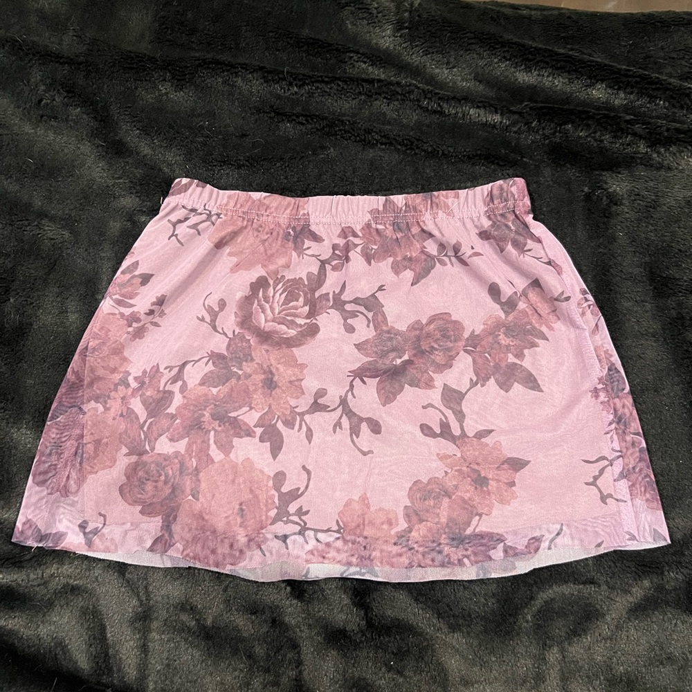 Floral Purple Mini Skirt
